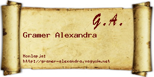 Gramer Alexandra névjegykártya